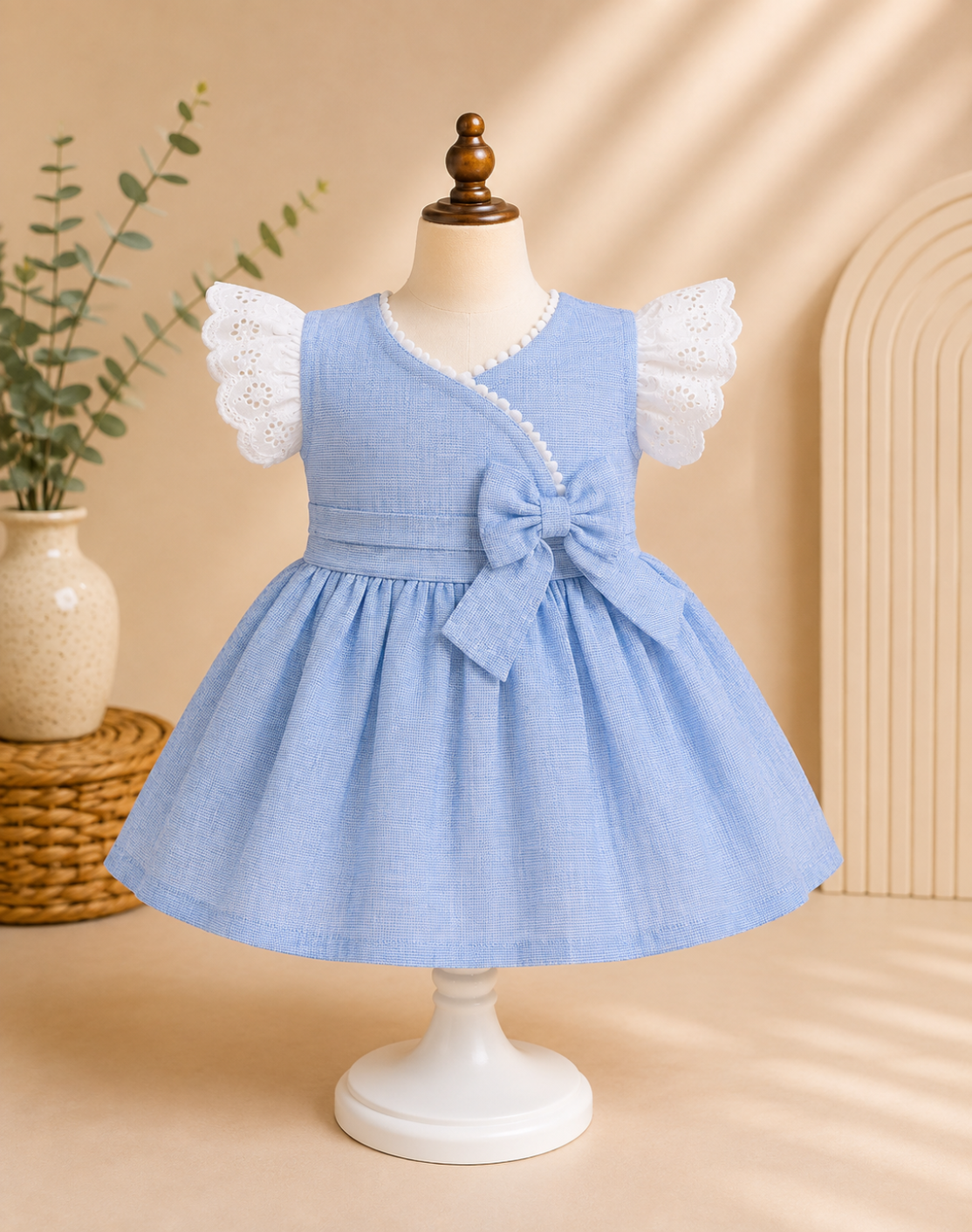 ZAKI-BABY GIRLS FROCK WITH PANTY 3-12M