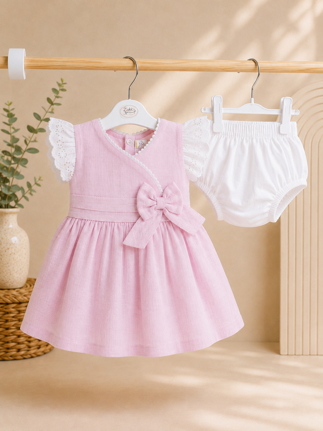 ZAKI-BABY GIRLS FROCK WITH PANTY 3-12M