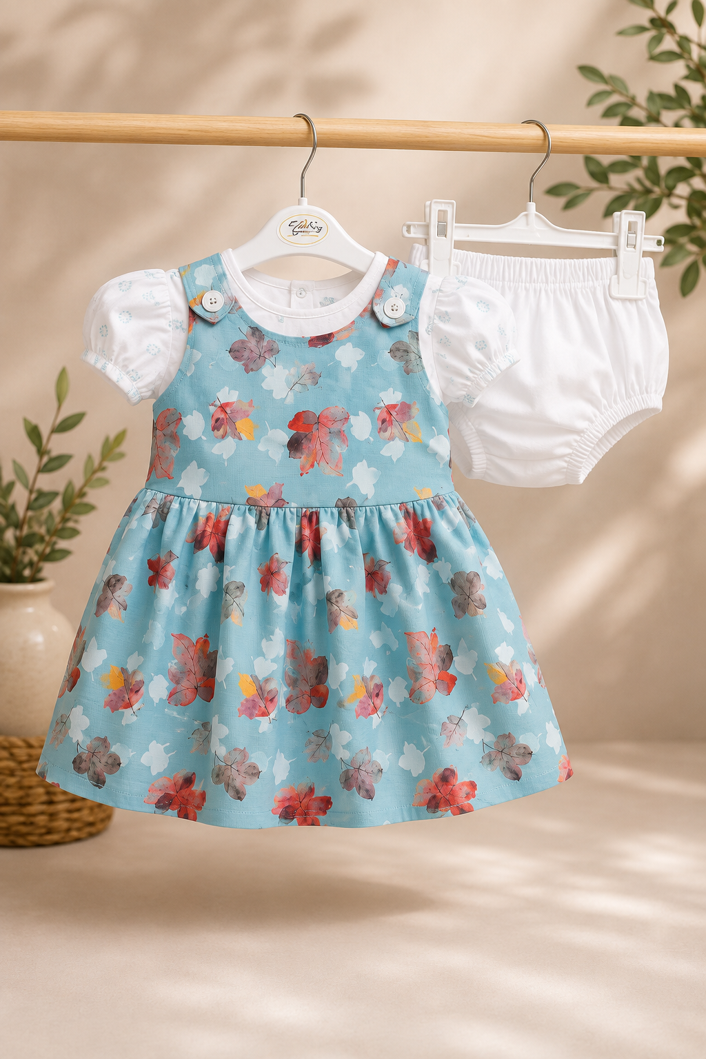 ZAKI-BABY GIRLS FROCK WITH PANTY 3-12M
