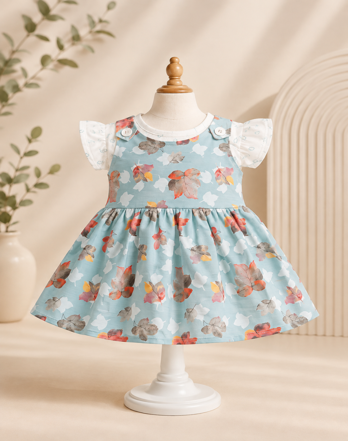ZAKI-BABY GIRLS FROCK WITH PANTY 3-12M