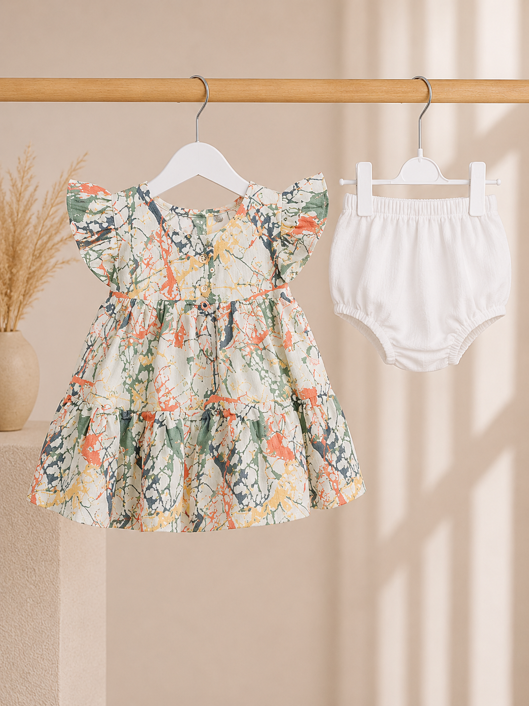 ZAKI-BABY GIRLS FROCK WITH PANTY 3-12M