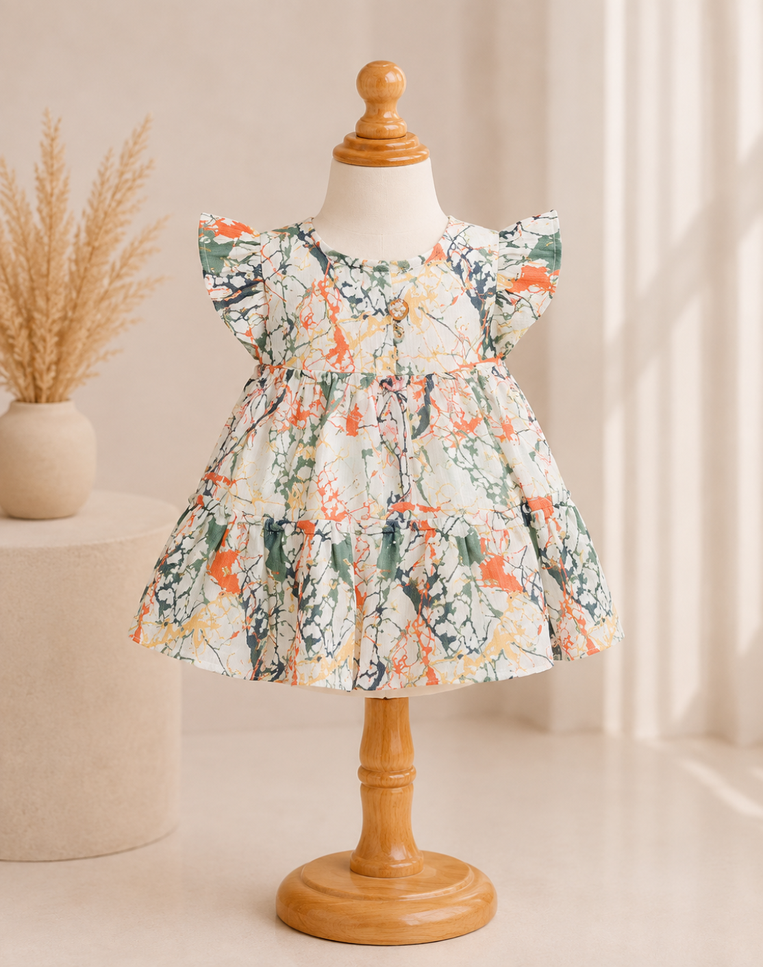 ZAKI-BABY GIRLS FROCK WITH PANTY 3-12M