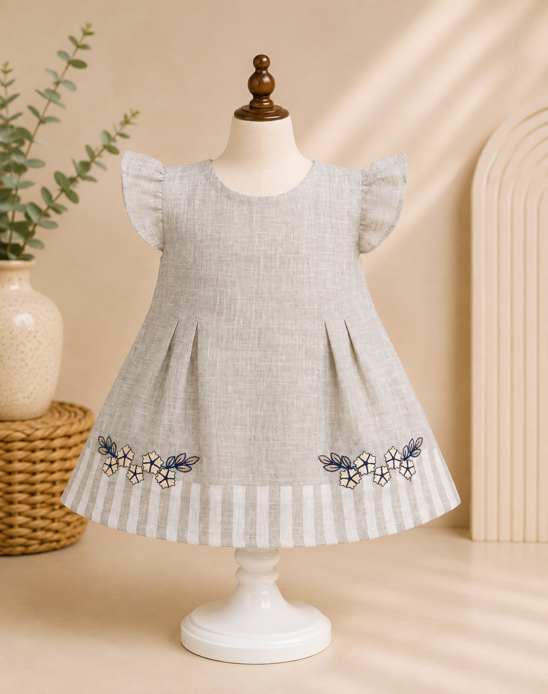 ZAKI-BABY GIRLS FROCK WITH PANTY 3-12M