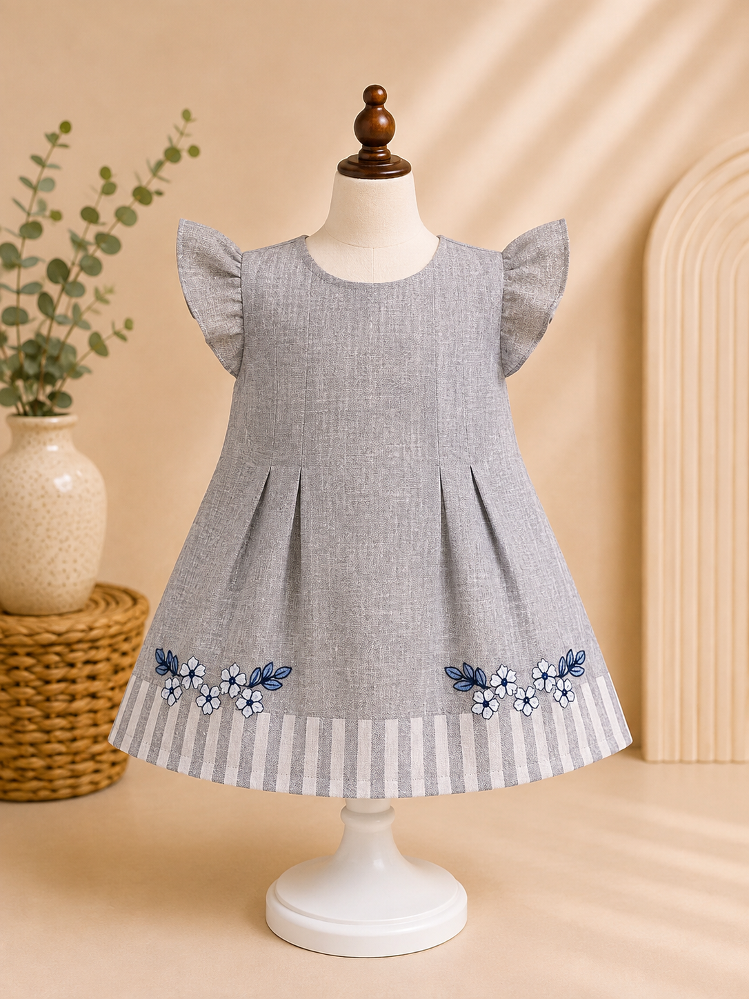 ZAKI-BABY GIRLS FROCK WITH PANTY 3-12M