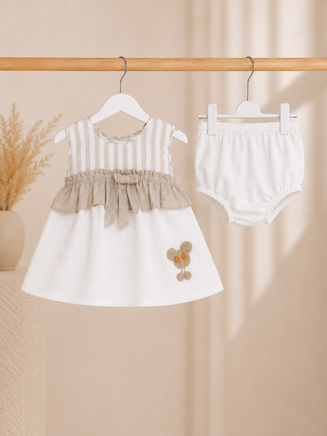 ZAKI-BABY GIRLS FROCK WITH PANTY 3-12M