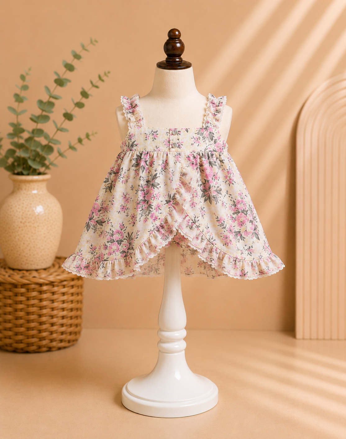 ZAKI-BABY GIRLS FROCK WITH PANTY 3-12M