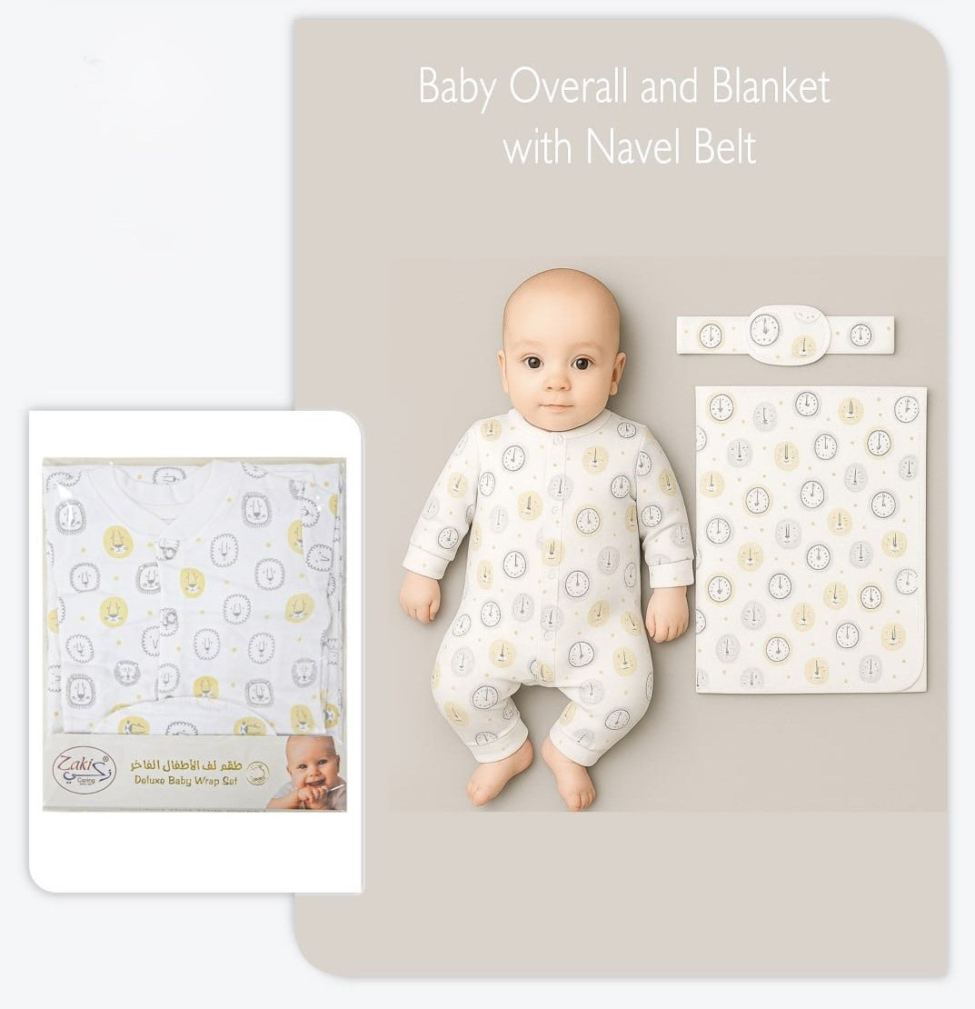 Boys Overall and Blanket with Navel Belt - Set 0-3M