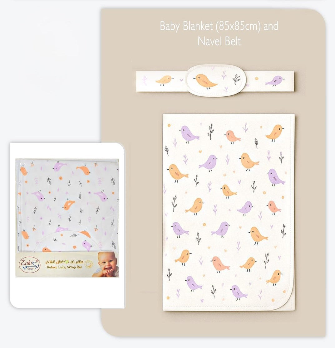 Girls Blanket with Navel Belt - Set 0-3M