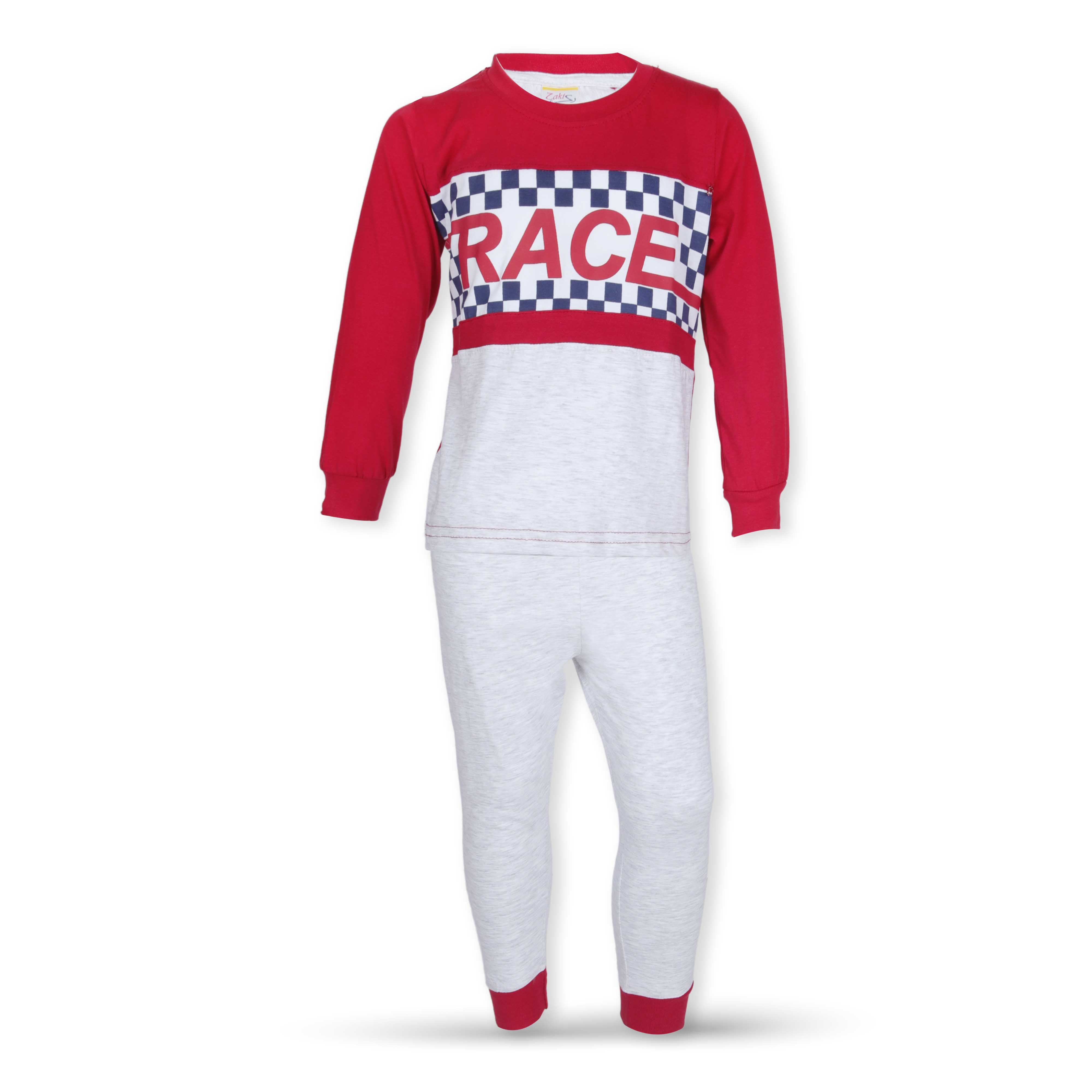 Boys L/S T-Shirt with Long Pants Set 2-7Y Red/Blue