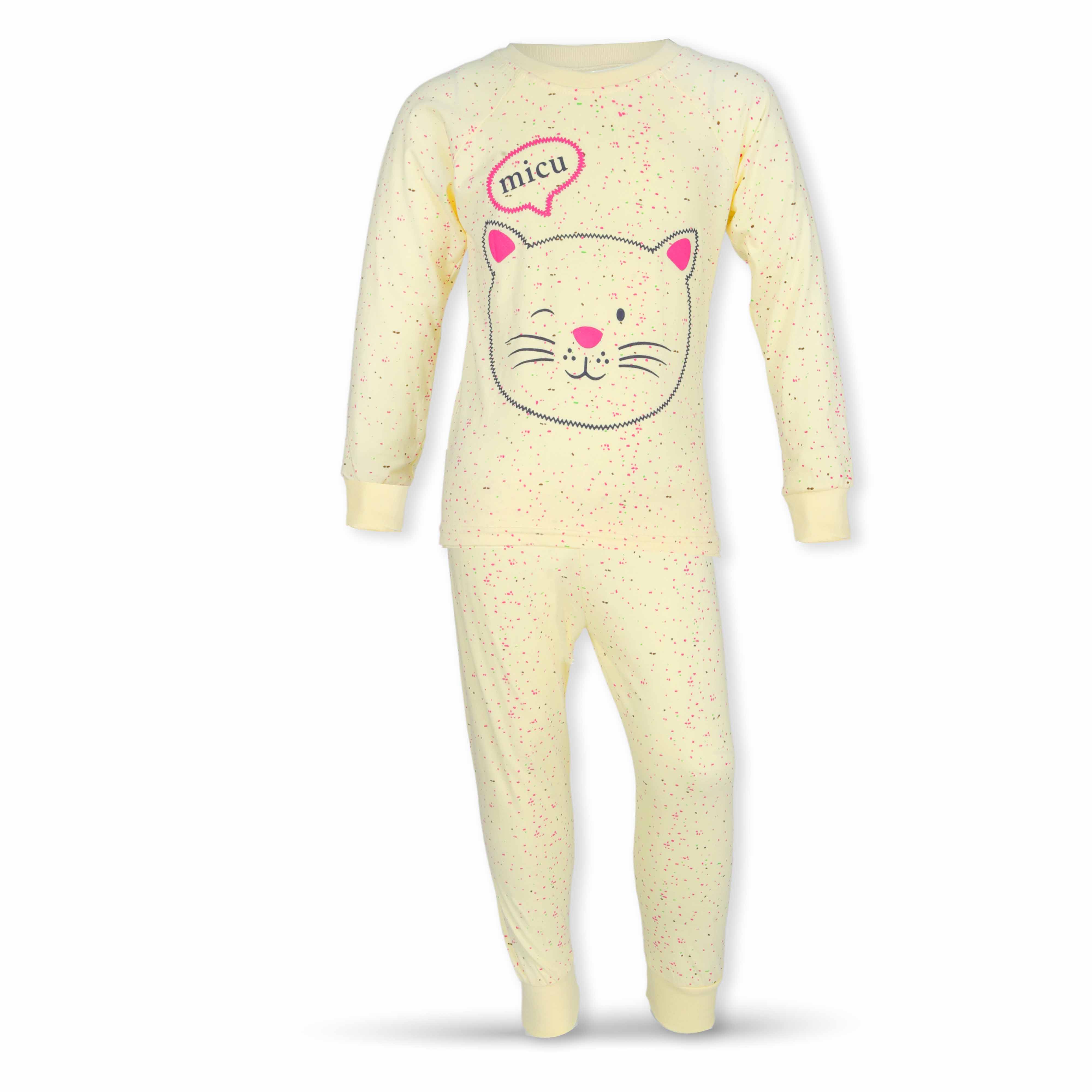 Girls L/S T-Shirt with Long Pants - Set 2-7Y Pink/Yellow