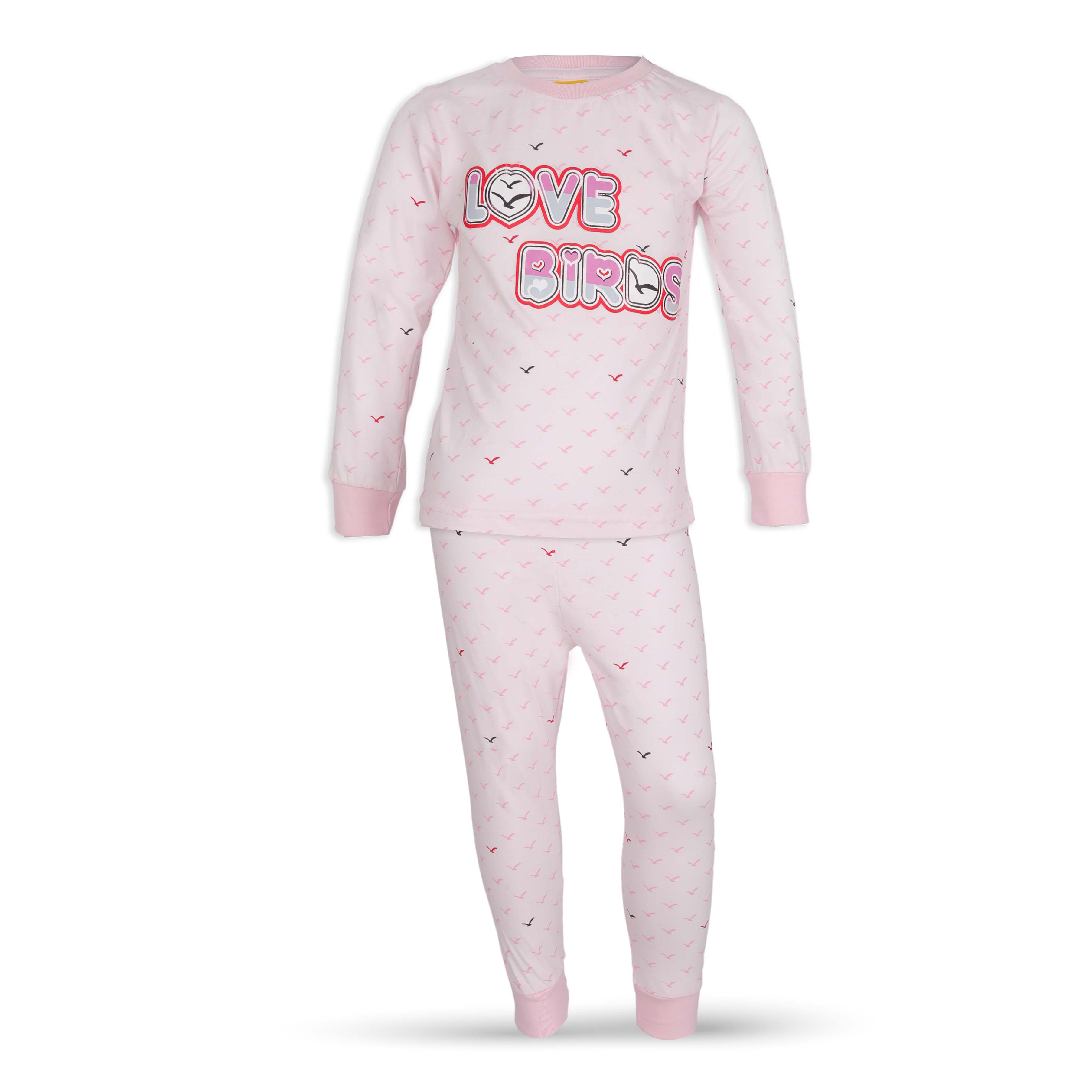 Girls L/S T-Shirt with Long Pants - Set 2-7Y Light Pink/Light Grey