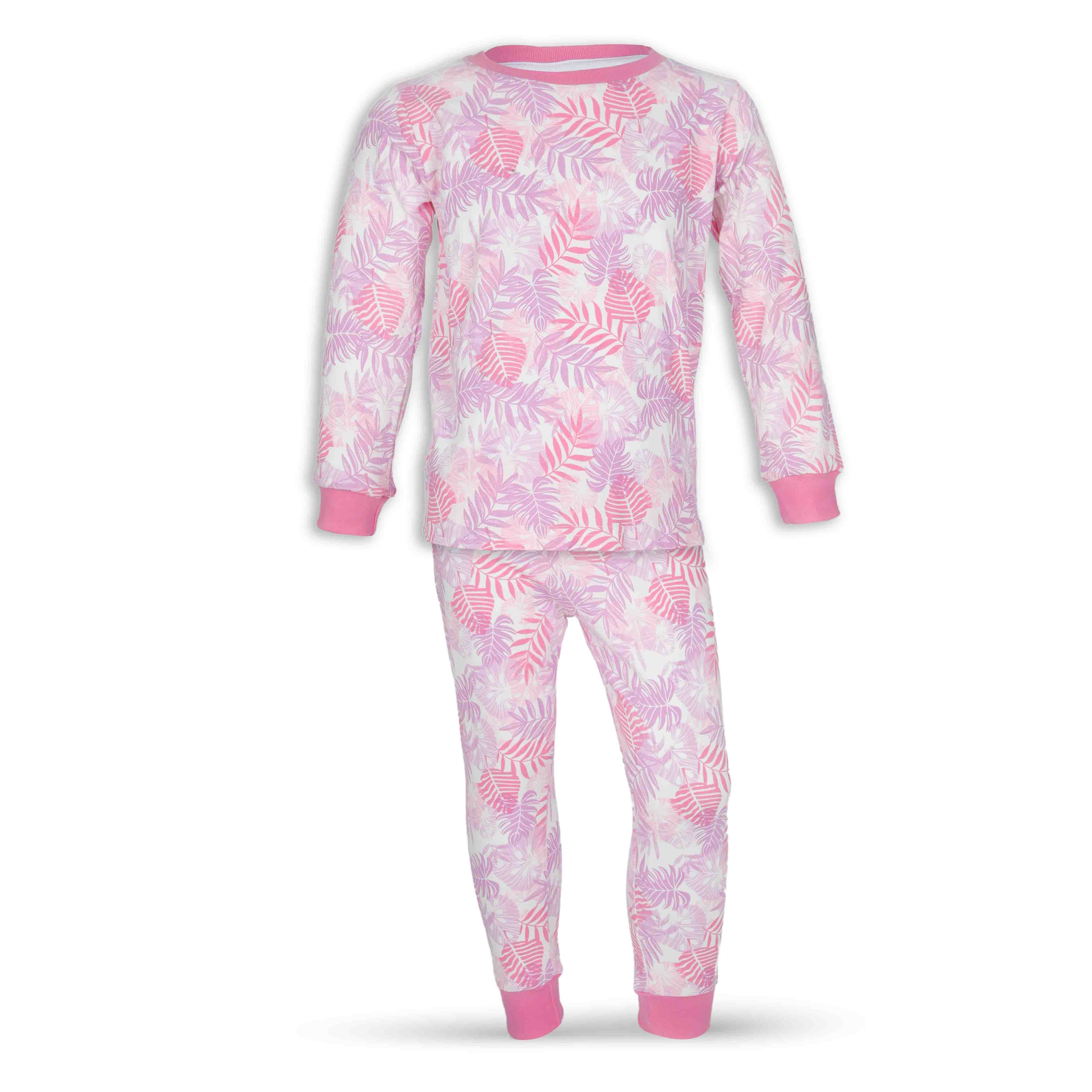 Girls L/S T-Shirt with Long Pants - Set 2-7Y Pink Blue/Pink Purple