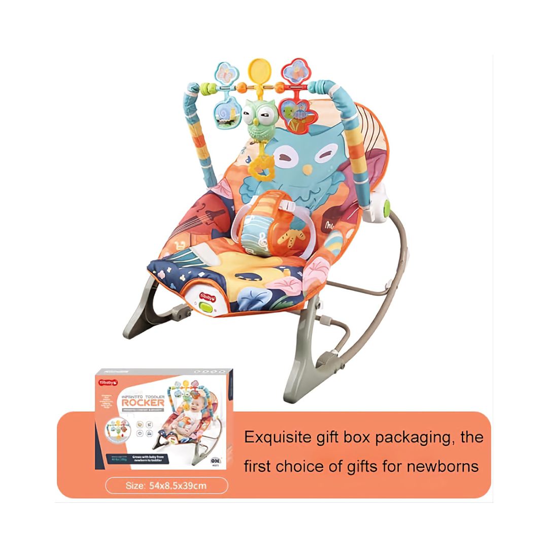 TiTiBaby Infant Toddler Rocker - Owl Orange