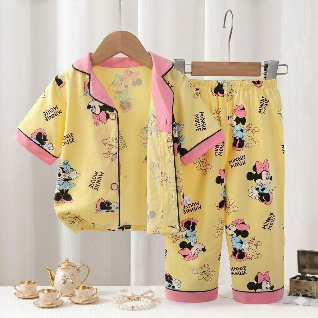 Minnie Mouse Girls Front Open Pyjama- 1 to 9 years