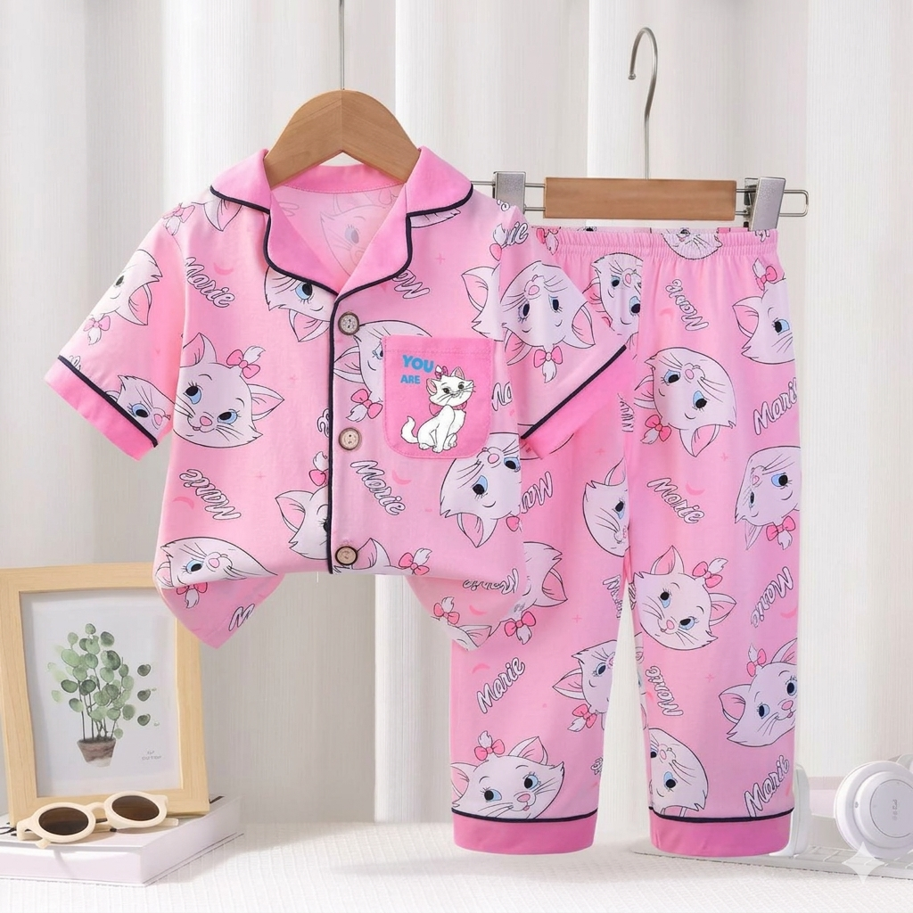 Marie Girls Front Open Pyjama- 1 to 9 years
