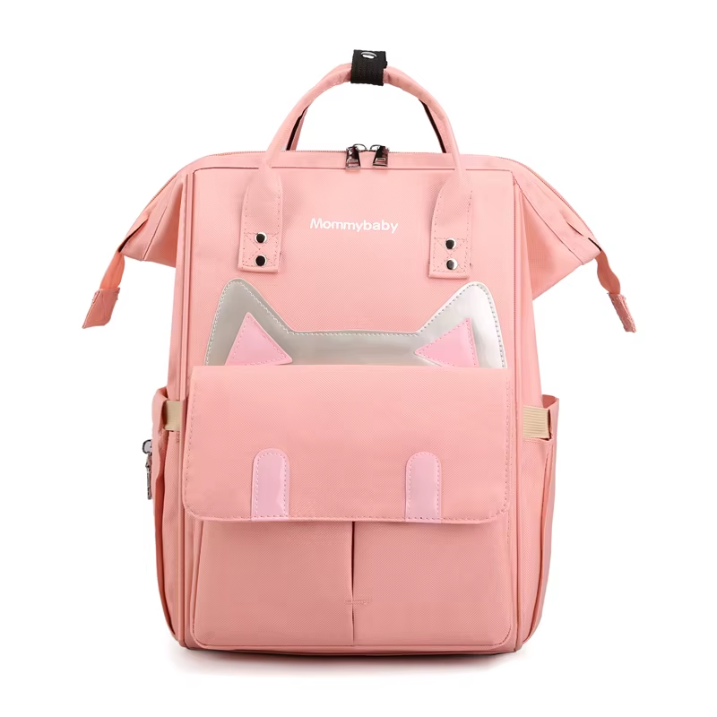 UmmiGo™ CuteCat Diaper Backpack – Spacious, USB-Ready & Waterproof for On-the-Go Moms