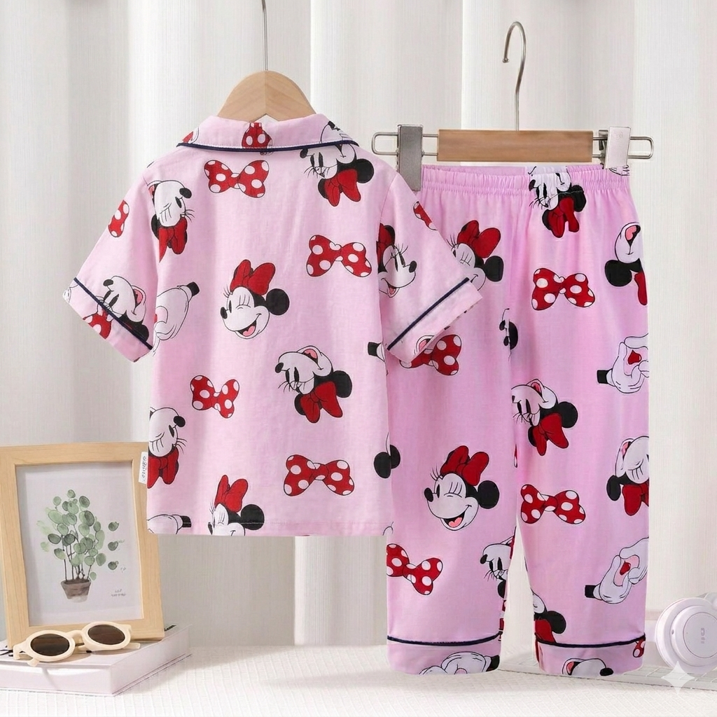 Mickey Girls Front Open Pyjama- 1 to 9 years