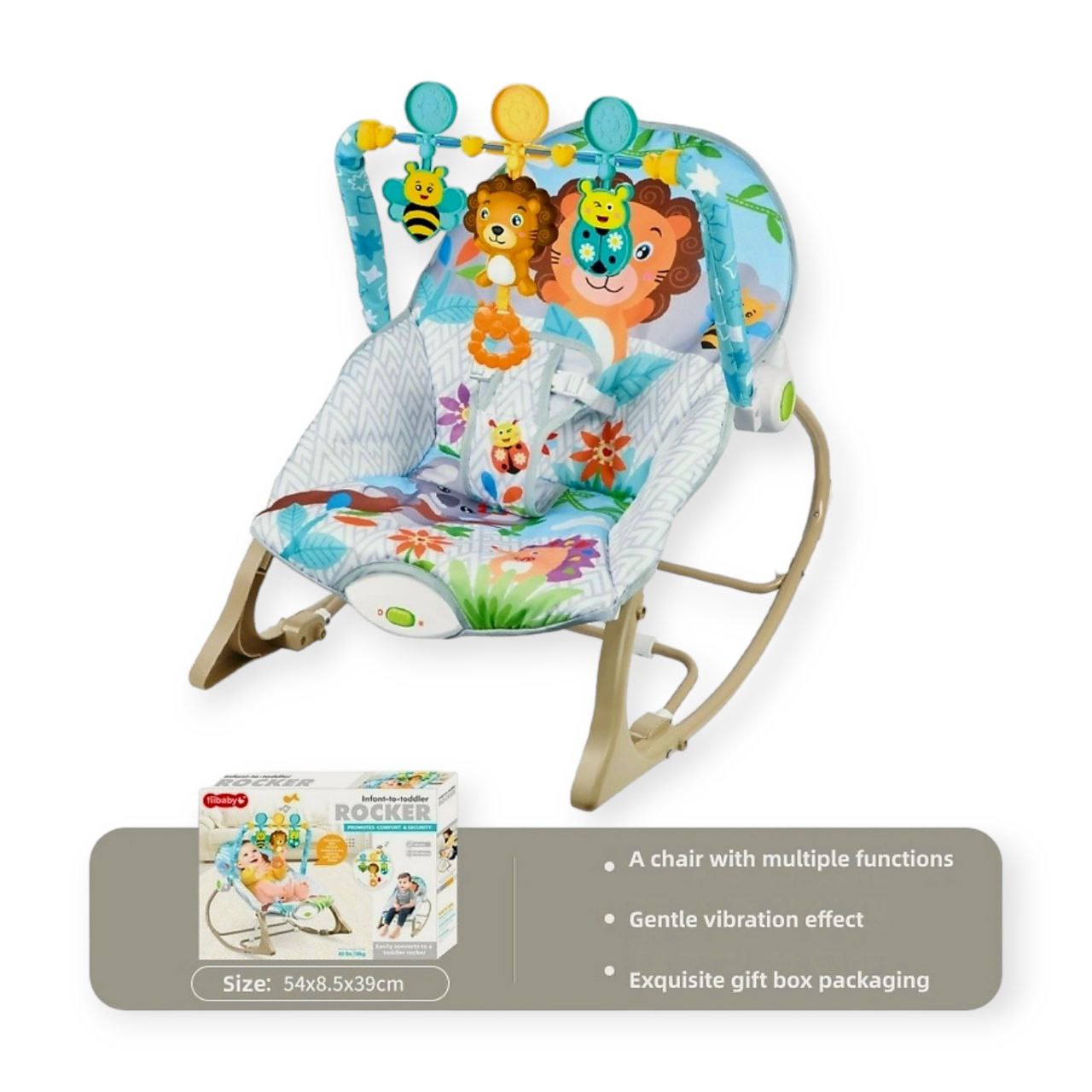 TiTiBaby Infant Toddler Rocker - Lion White