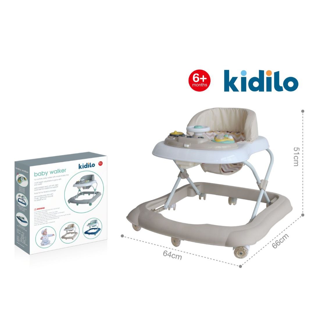 Kidilo 3-Step Walker – Walk, Play & Grow (Beige)