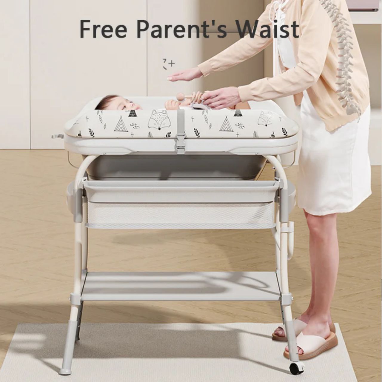 POPYPAPA 5-in-1 Baby Changing Table – Smart, Safe & Space-Saving