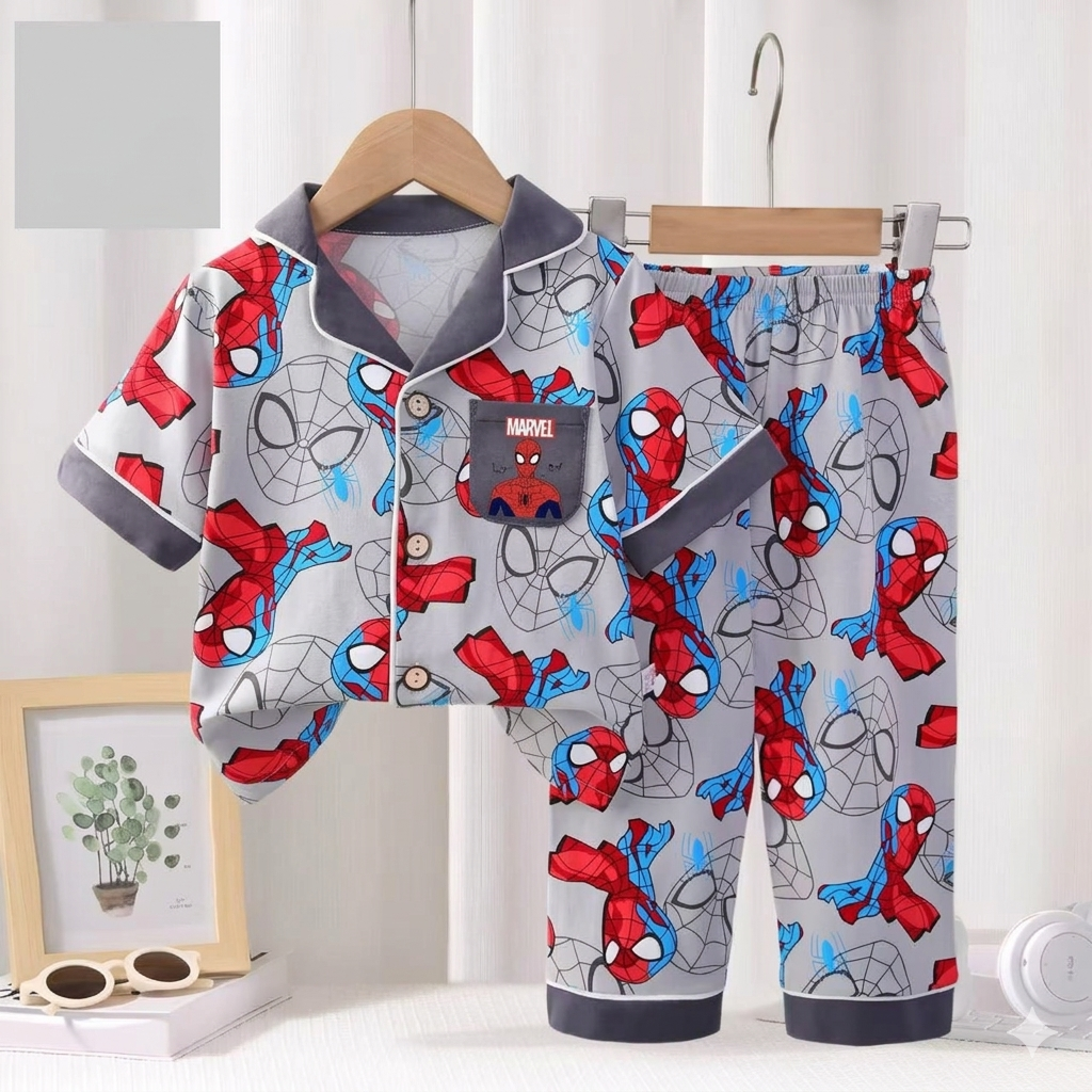 Spider Man Boys Front Open Pyjama- 1 to 9 years
