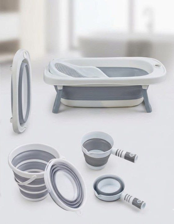 Baby Foldable Bath Tub Set 4 in 1