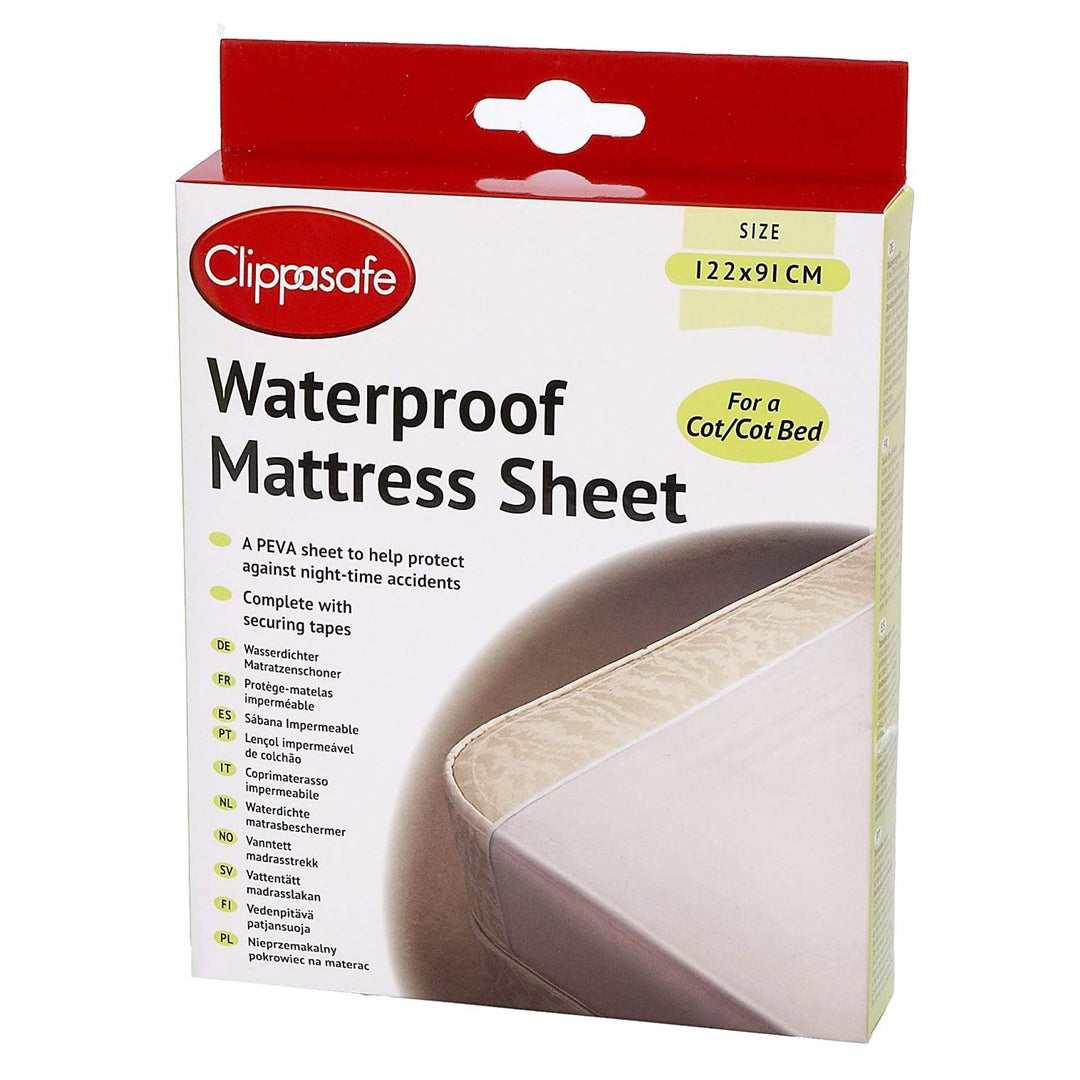 Clippasafe Waterproof Mattress Sheet - Cot Size - 122x91cm