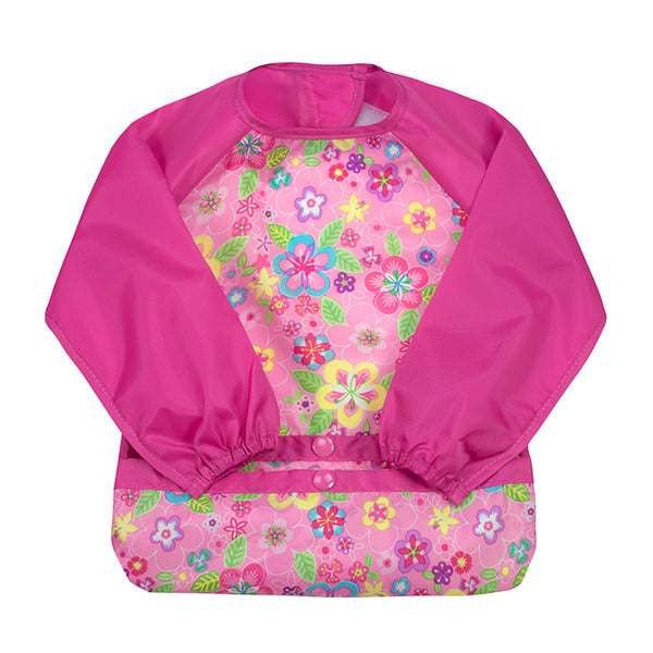 Green & Sprouts - Snap & Go Easy-Wear Long Sleeve Bib - Flower Field (2T/4T)