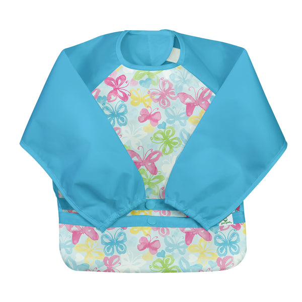 Green & Sprouts - Snap & Go Easy-Wear Long Sleeve Bib - Butterflies (2T/4T)