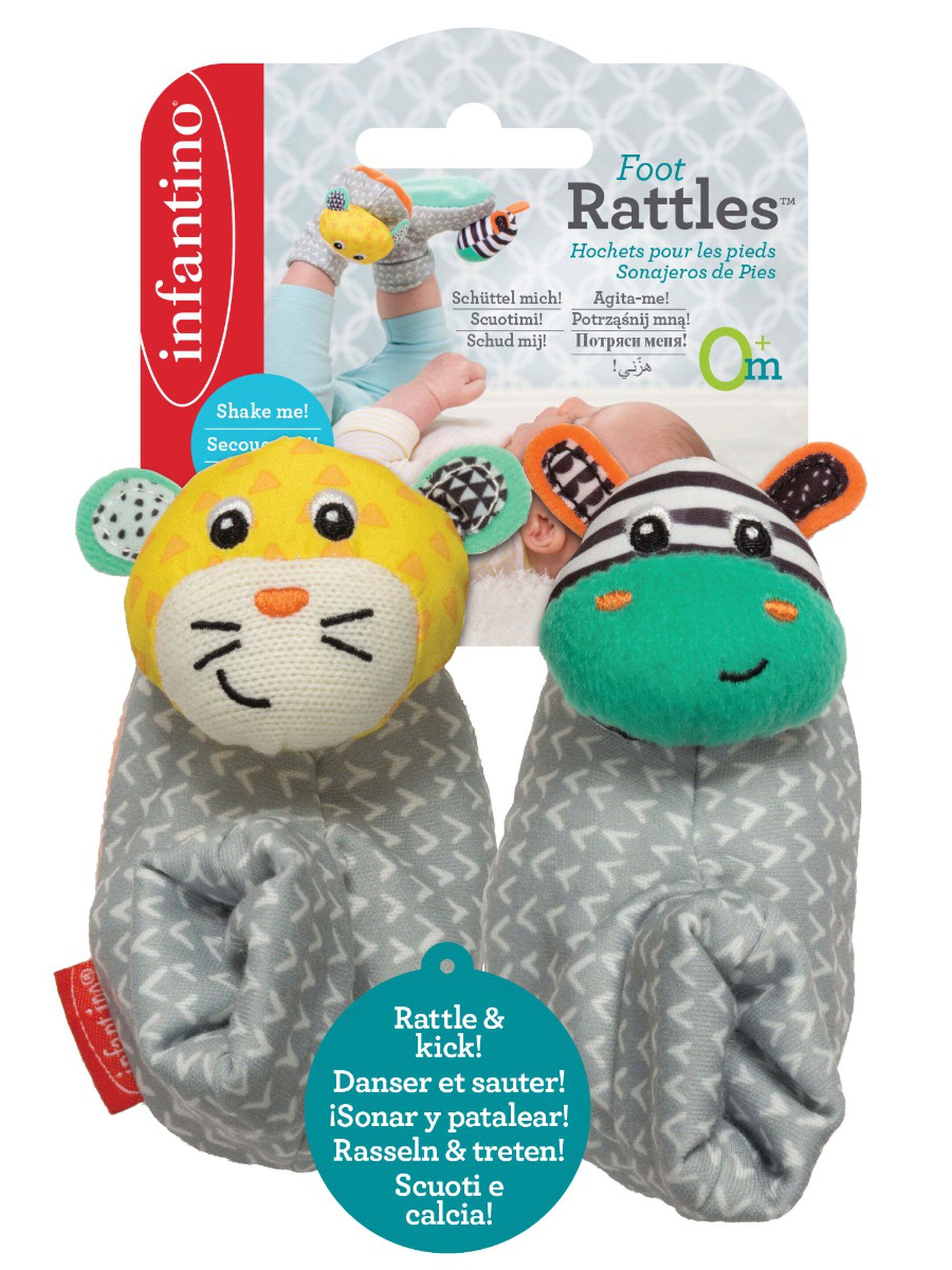 INFANTINO - Foot Rattles - Zebra/Tiger