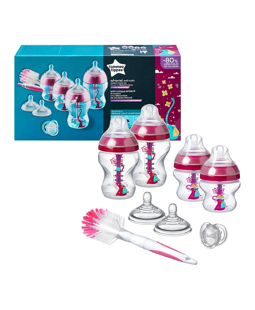 Tommee Tippee Advanced Anti-Colic Starter Bottle Kit- Girl