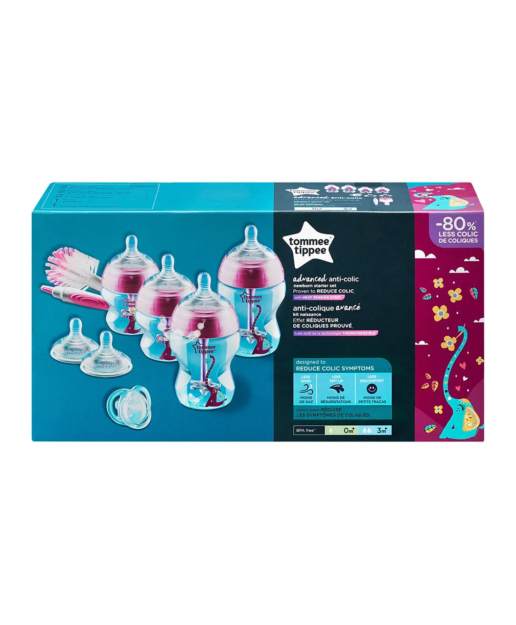 Tommee Tippee Advanced Anti-Colic Starter Bottle Kit- Girl