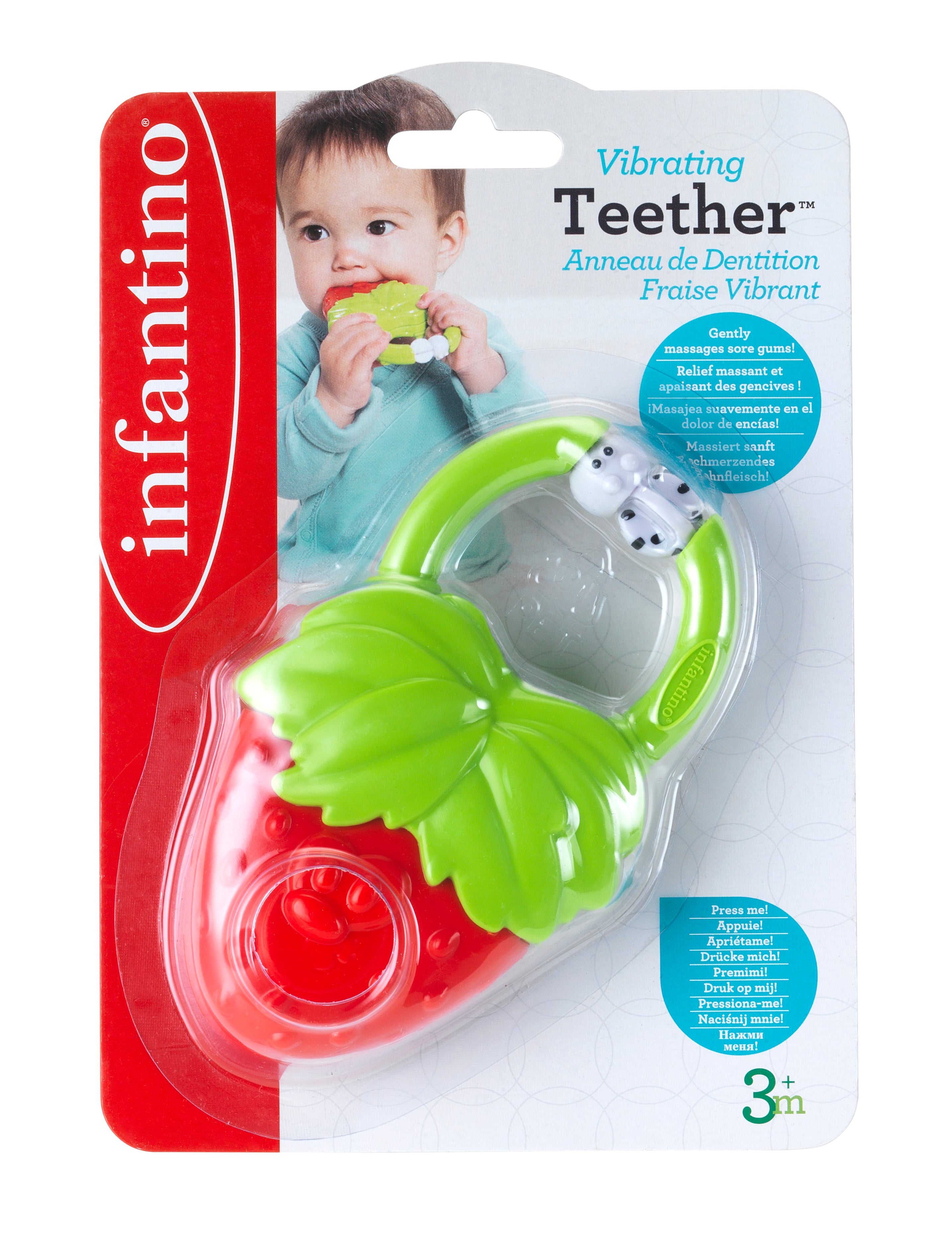 INFANTINO- Vibrating Teether - Strawberry