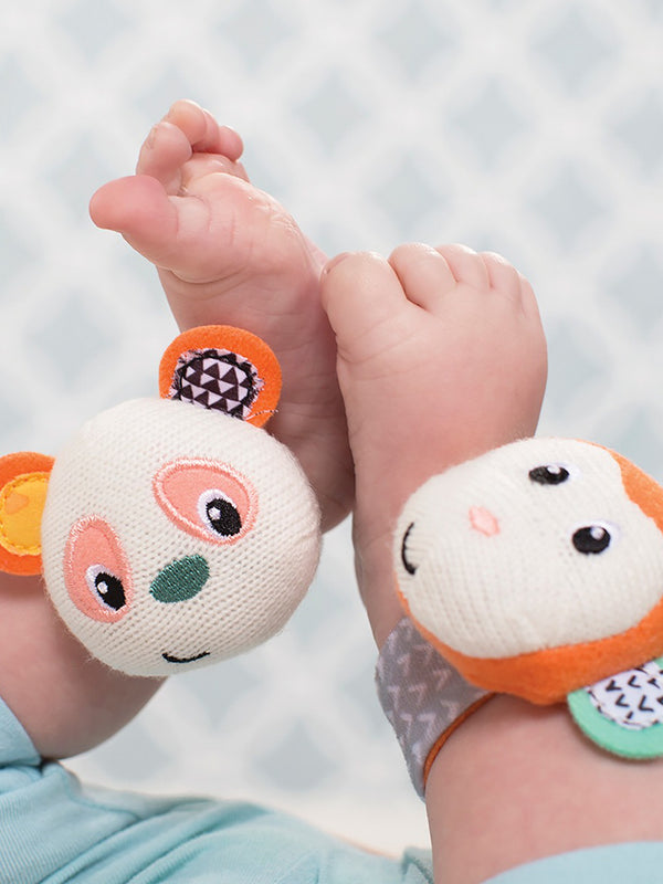 INFANTINO - Wrist Rattles - Monkey/Panda