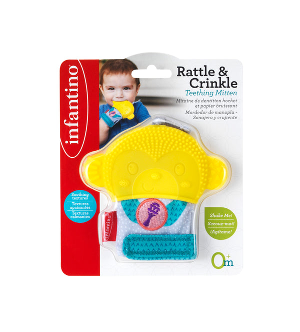 INFANTINO -  Rattle & Crinkle Teething Mitten