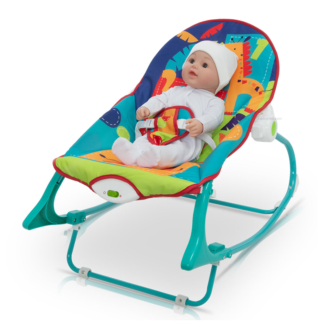 Baby Rocking Chair + Vibration - Lion Blue