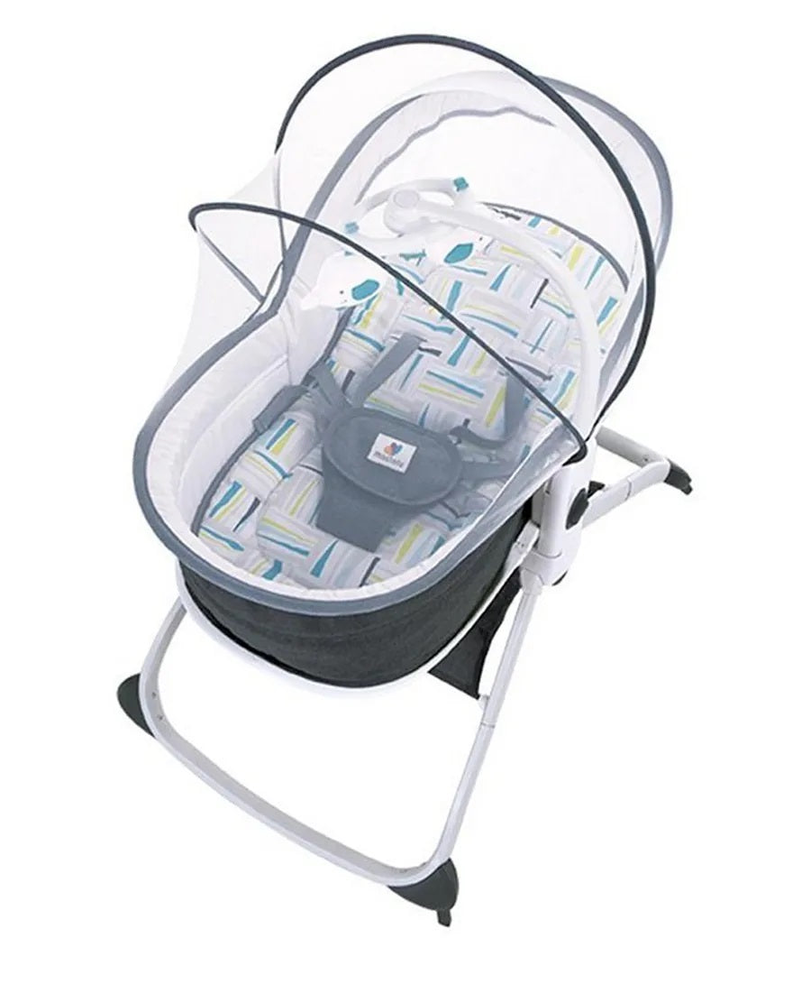 6 in 1 Deluxe Multi Functional Bassinet Blue Stripes