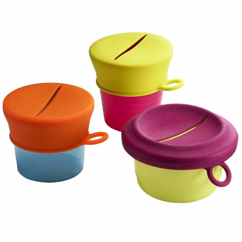 Boon - SNUG Snack Containers With Stretchy Silicone Lids -Girl