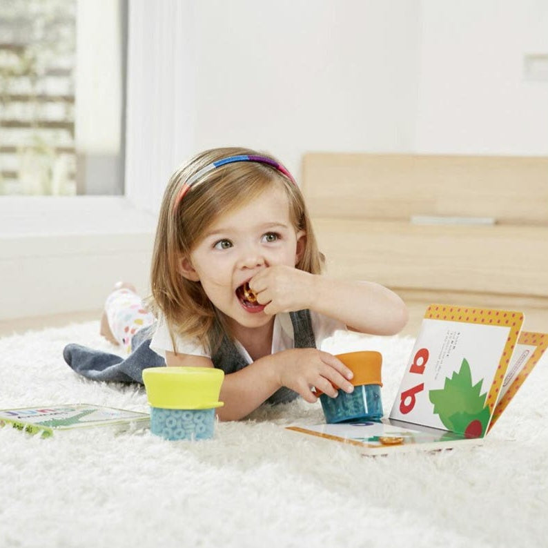 Boon - SNUG Snack Containers With Stretchy Silicone Lids -Girl