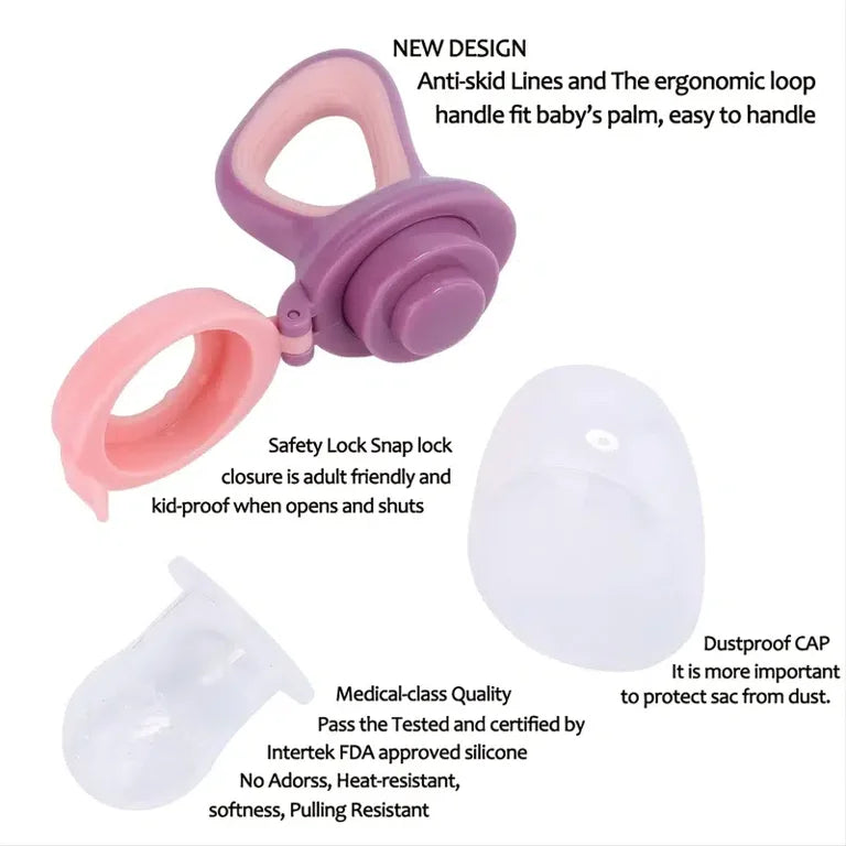 Baby Fresh Food Feeder Pacifier Silicone - Blue/Pink/Purple