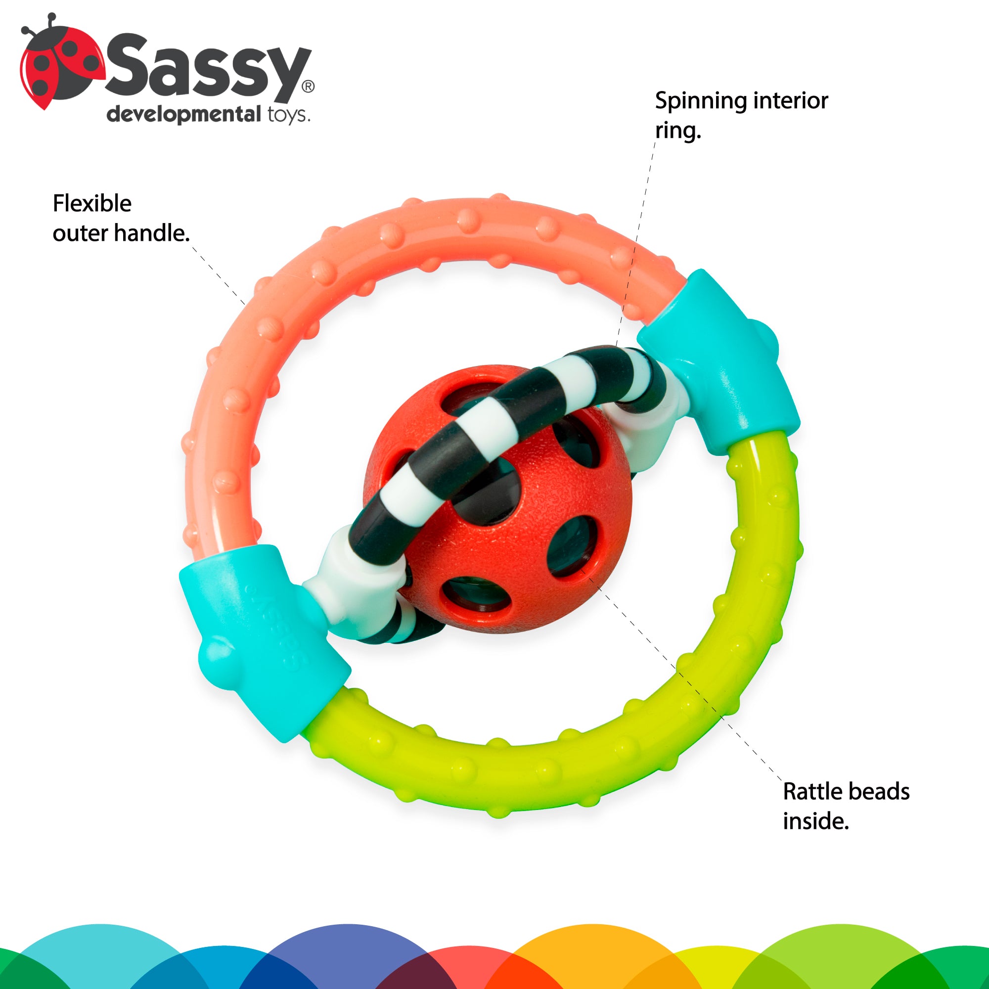 Sassy - Spin & Chew Flexible Ring Rattle