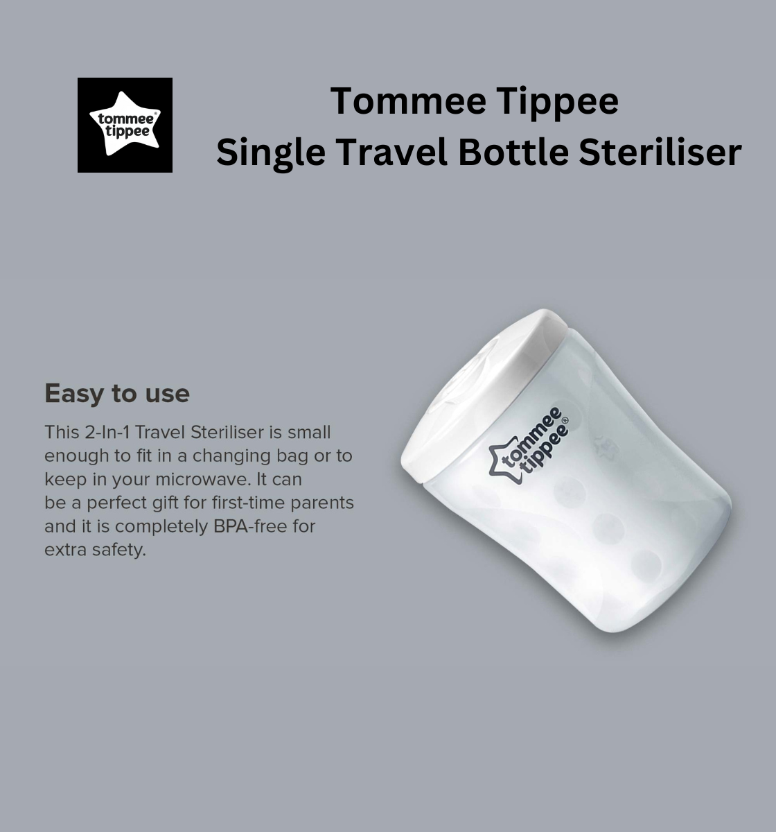 Tommee Tippee Single Travel Bottle Steriliser