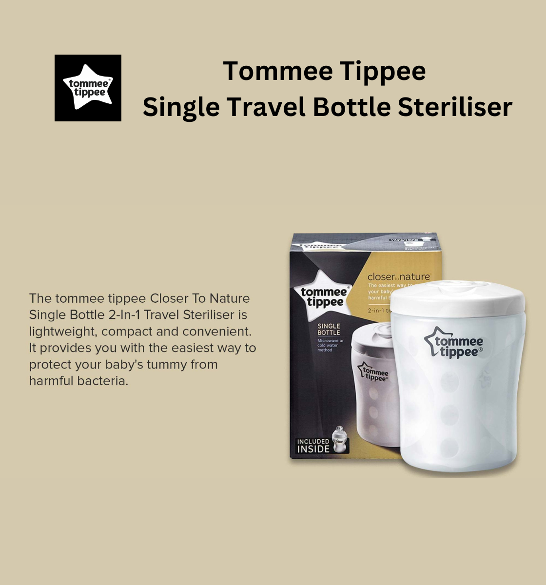 Tommee Tippee Single Travel Bottle Steriliser