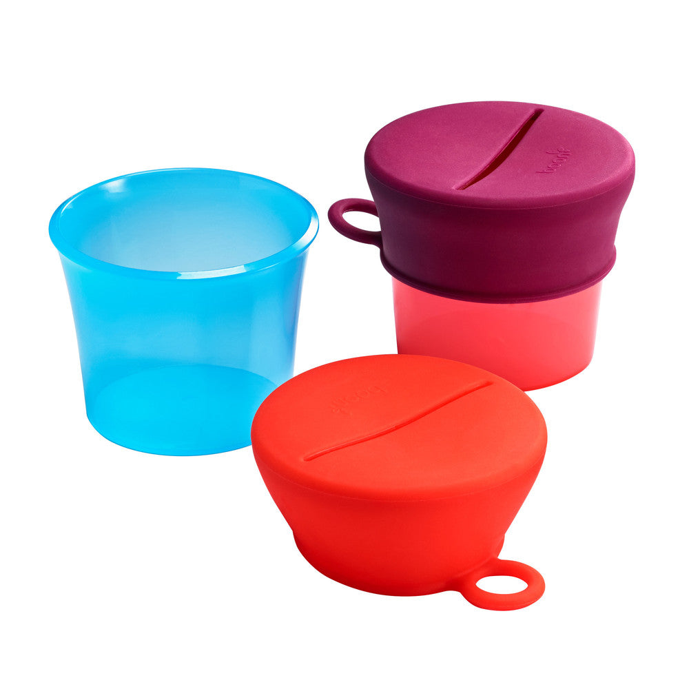 Boon - Snug Snack Containers with Stretchy Silicone Lids -Girl