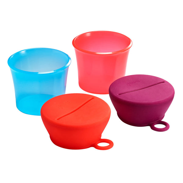 Boon - Snug Snack Containers with Stretchy Silicone Lids -Girl