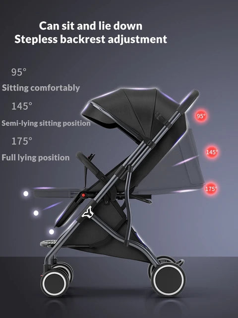 SwiftRide V61 Baby Stroller – Ultra Compact, Travel Smart & Stylish (Pink Grey)