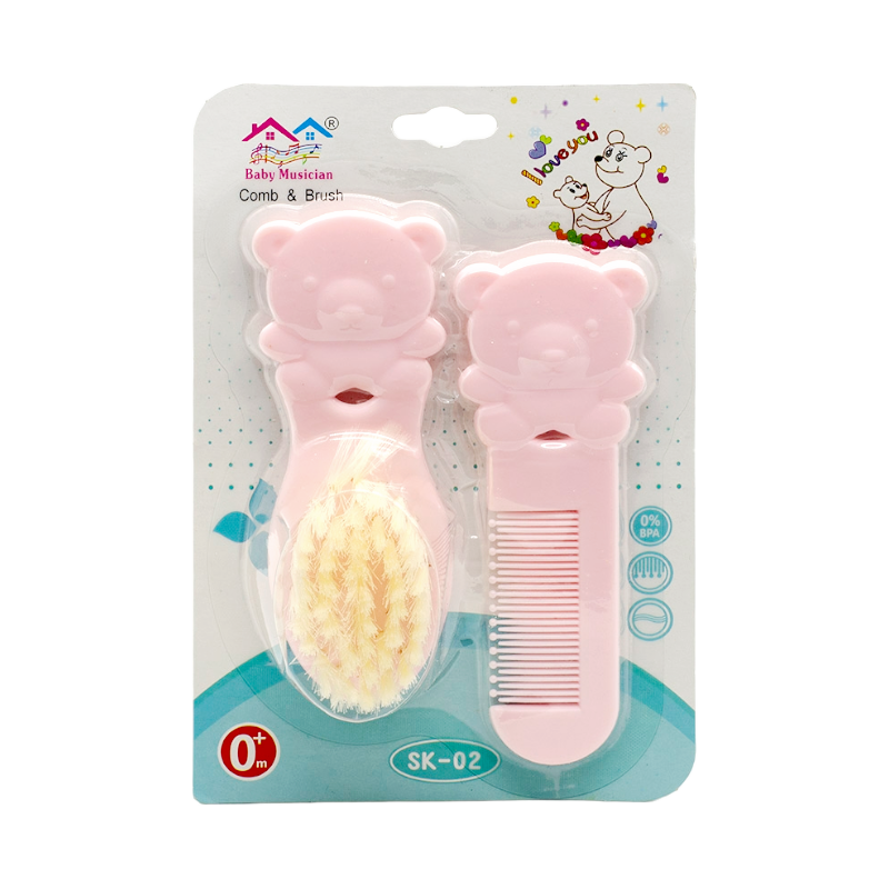 Baby Comb & Brush Set - Blue/Pink/Green