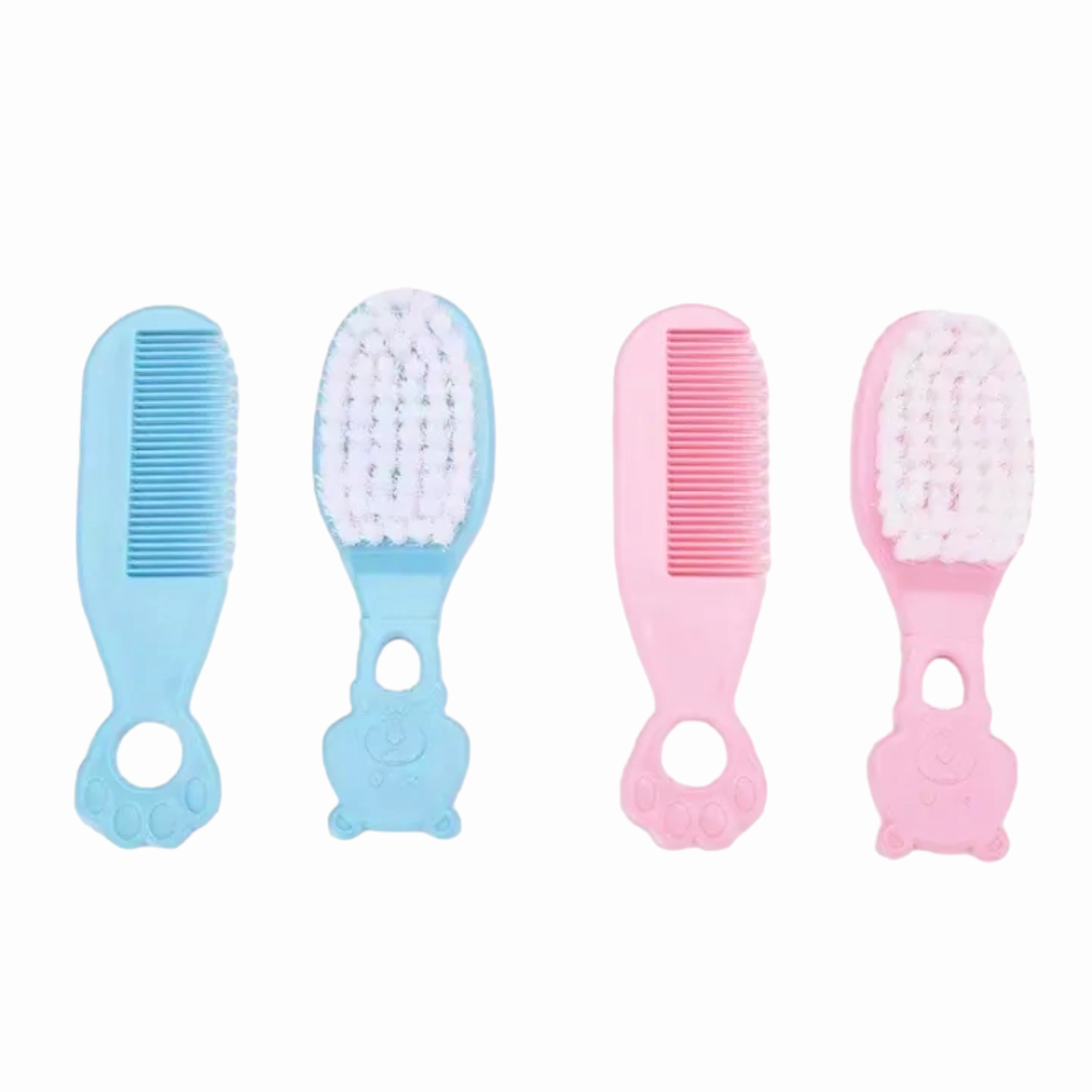 Baby Comb & Brush Set - Blue/Pink/Green