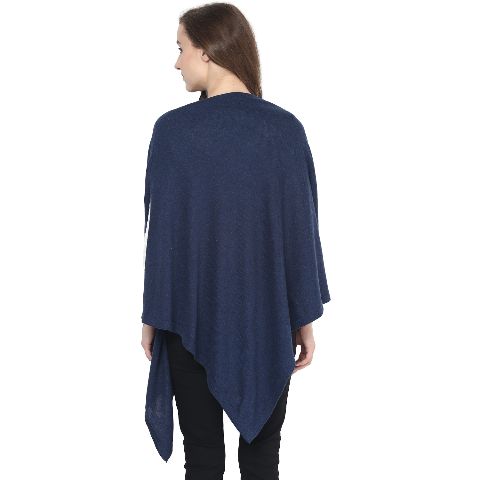 Pluchi - Knitted Nursing Poncho -Rosette Navy Melange