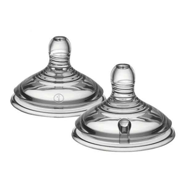 Tommee Tippee Closer to Nature Teats, Slow Flow x 2 - Clear